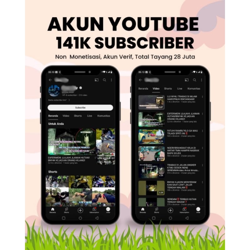 AKUN YOUTUBE VLOG 141.000 Subcriber Tahun 2023