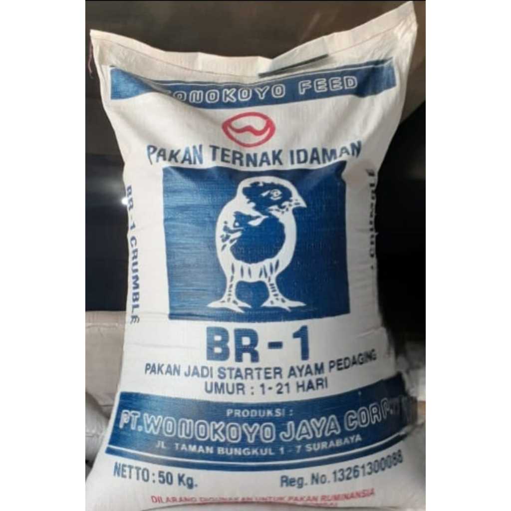 1 Kg Pakan Ayam Buras BR - 1 Idaman Pedaging Starter BW 1 BR 1 WN  Wonokoyo Jaya Corp 511D 511B Grow