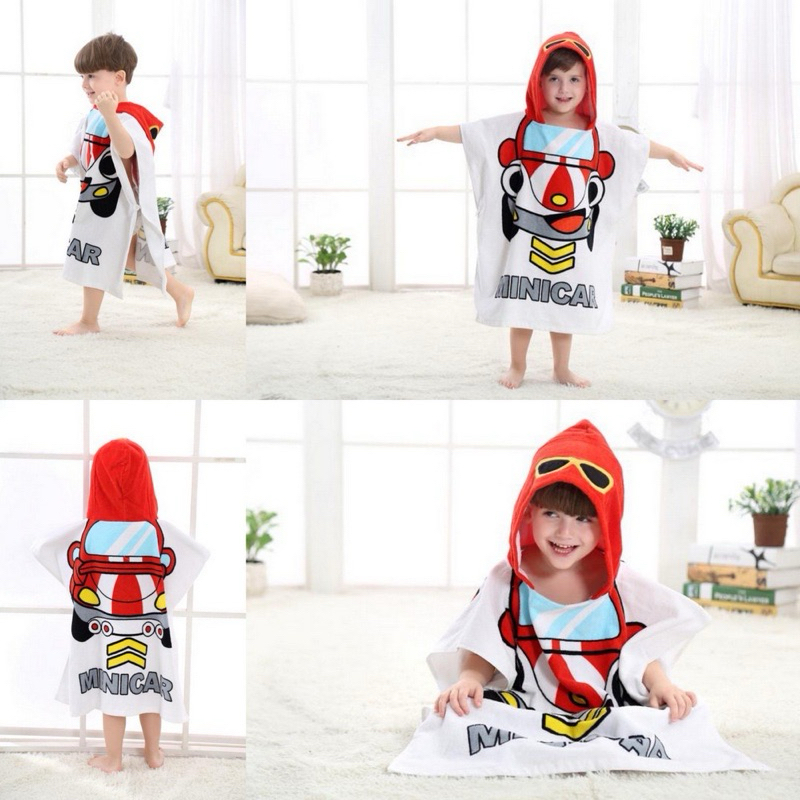 Baju Handuk Anak Karakter/Handuk Anak/ Handuk Ponco Topi Karakter/Handuk renang