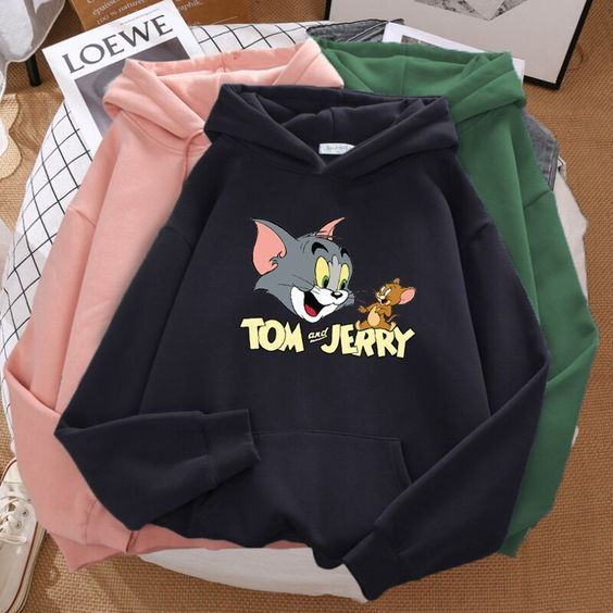 Sweater Hoodie Pria Gambar Tom And Jerry Terbaru Hodie Laki Laki Dewasa Oversize Bahan Tebal Bisa CO