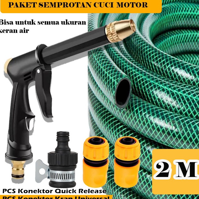 Fresh Product Selang air Selang cuci motor Selang 12  semprotan Cuci Motor Kepala alat semprot cuci 