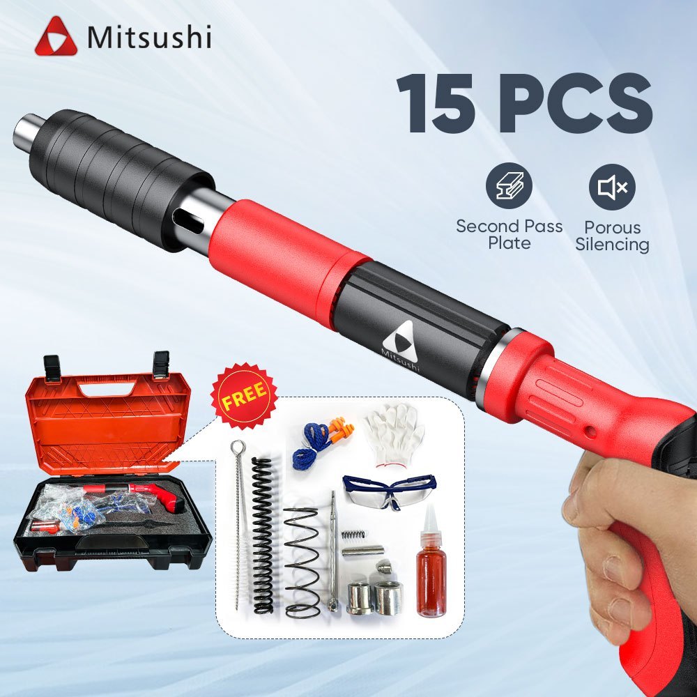 Mitsushi 15PCS Alat Tembak Paku Beton Baja Nail Gun Paku Tembak Manual Fastening Ramset Gun