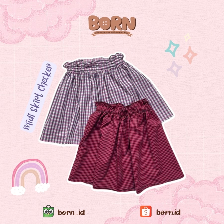 BORN midi rok korea anak perempuan usia 2-12 tahun