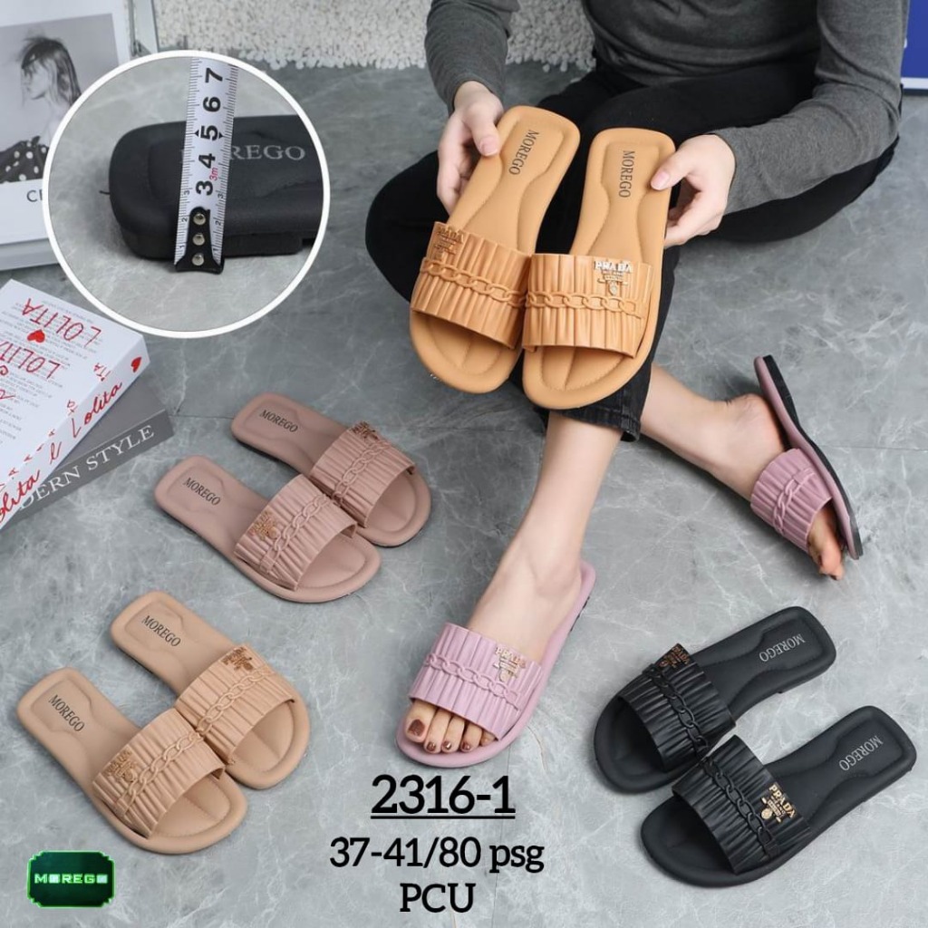 Sandal Selop Wanita Kerut Terbaru karet Import Ban 1 Kekinian
