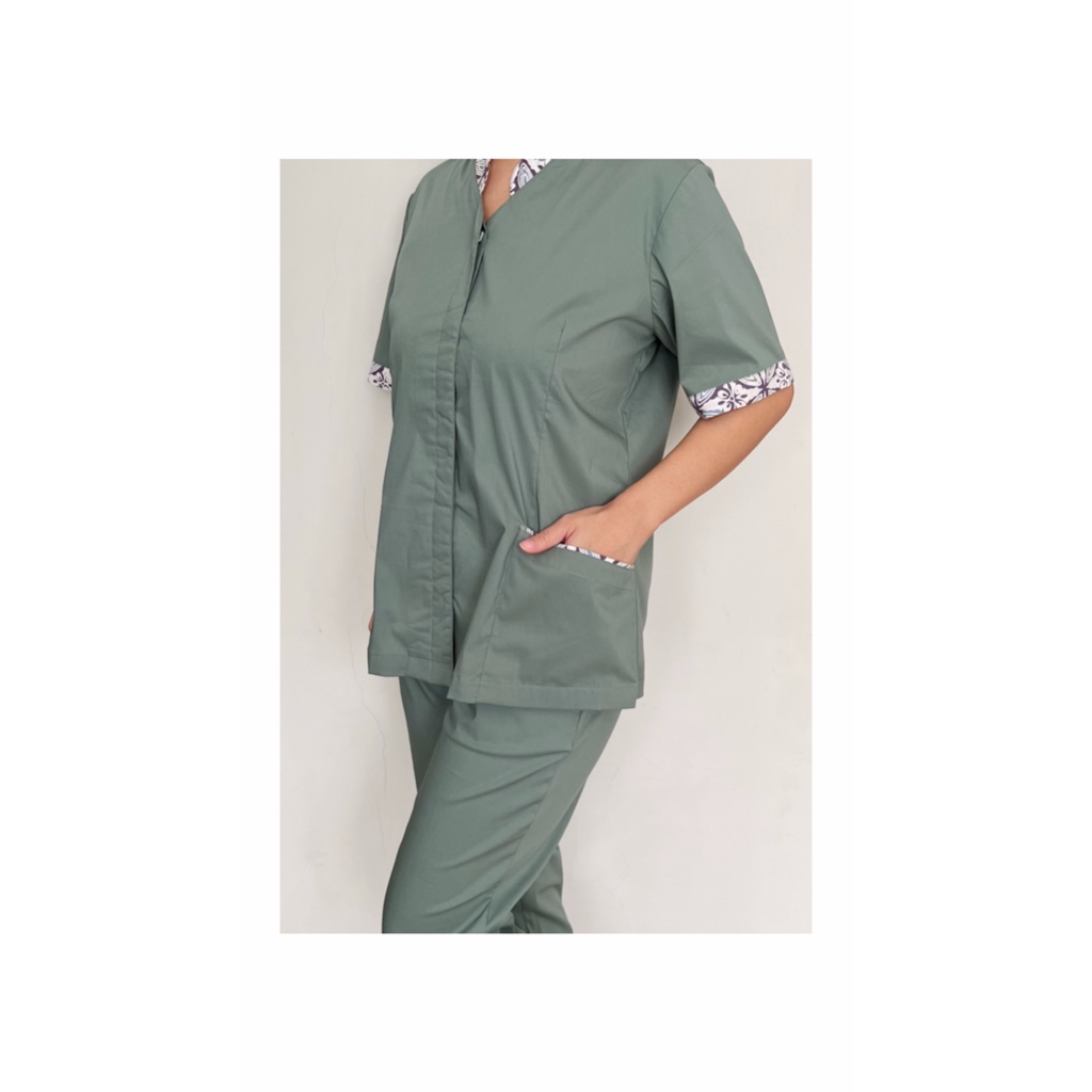 Seragam Suster Premium - Hijau Batik
