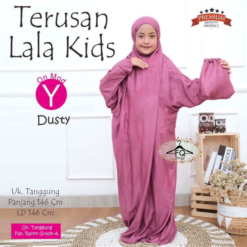 Mukena anak kids terusan rayon premium lala perempuan cewek muslimah murah solo