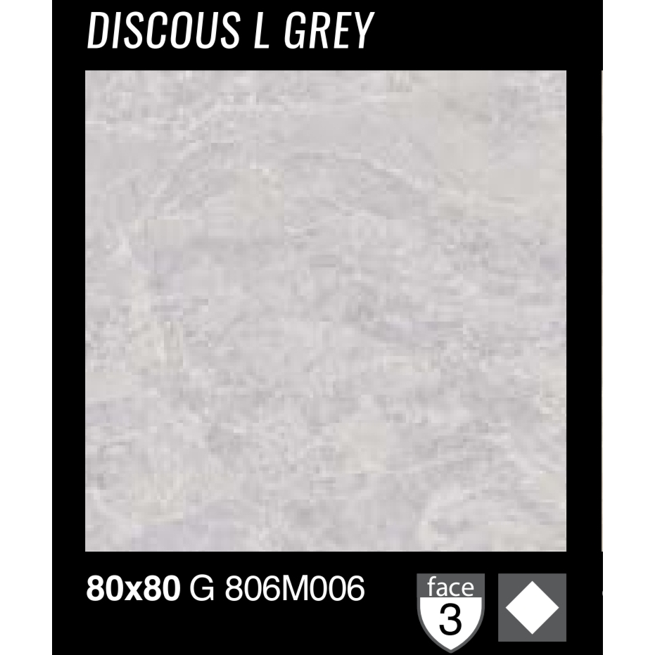 GRANIT GARUDA GLOSSY UKURAN 80X80 UNTUK LANTAI DAN DINDING DISCOUS L GREY