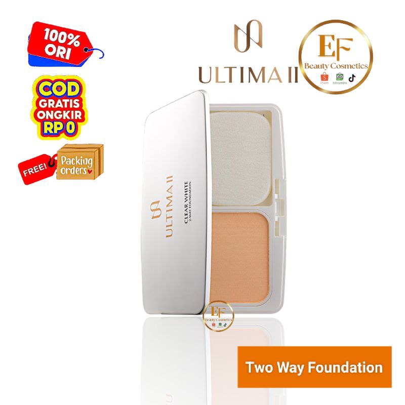 ULTIMA II Clear White 2 Way Foundation Fullsize | Refill - Bedak Padat