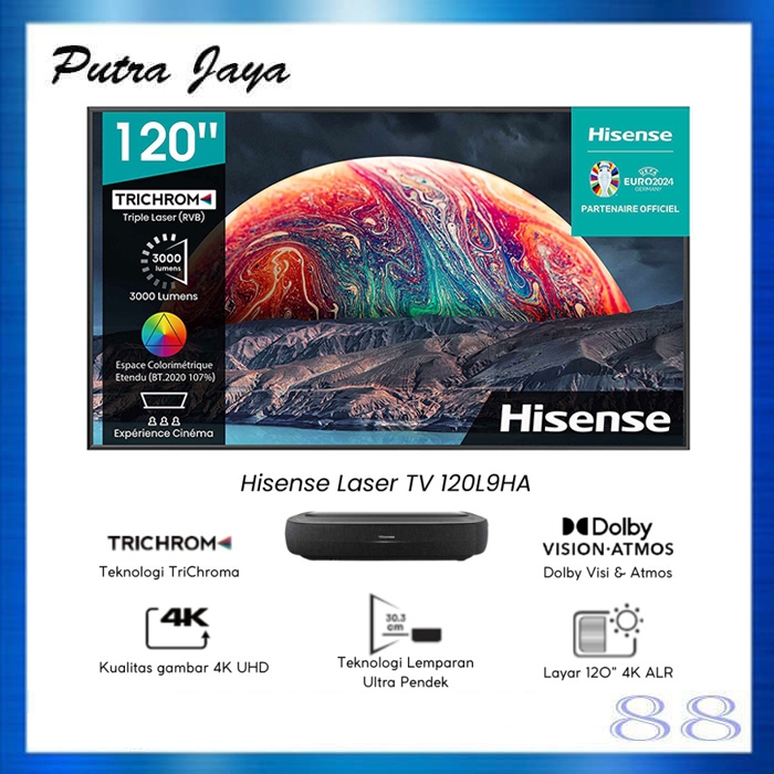 Hisense Laser TV 120 Inch 120L9HA Proyektor TV 4K HDR Soft Cinema TV