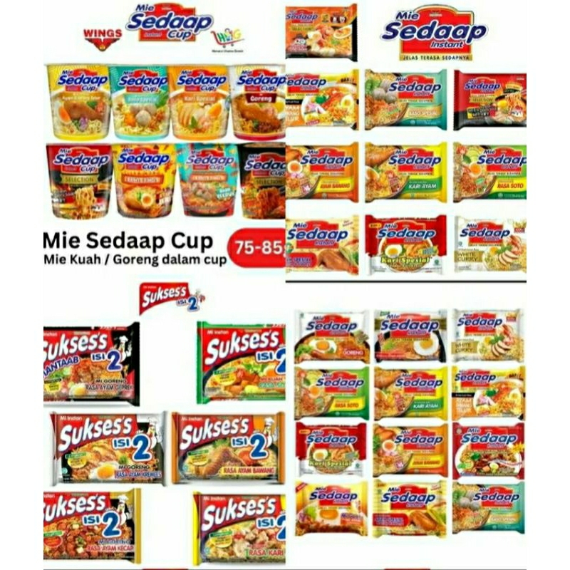 

Mie sedaap & mie sukses isi 2 & mie sedaap cup // berbagai rasa lengkap termurah
