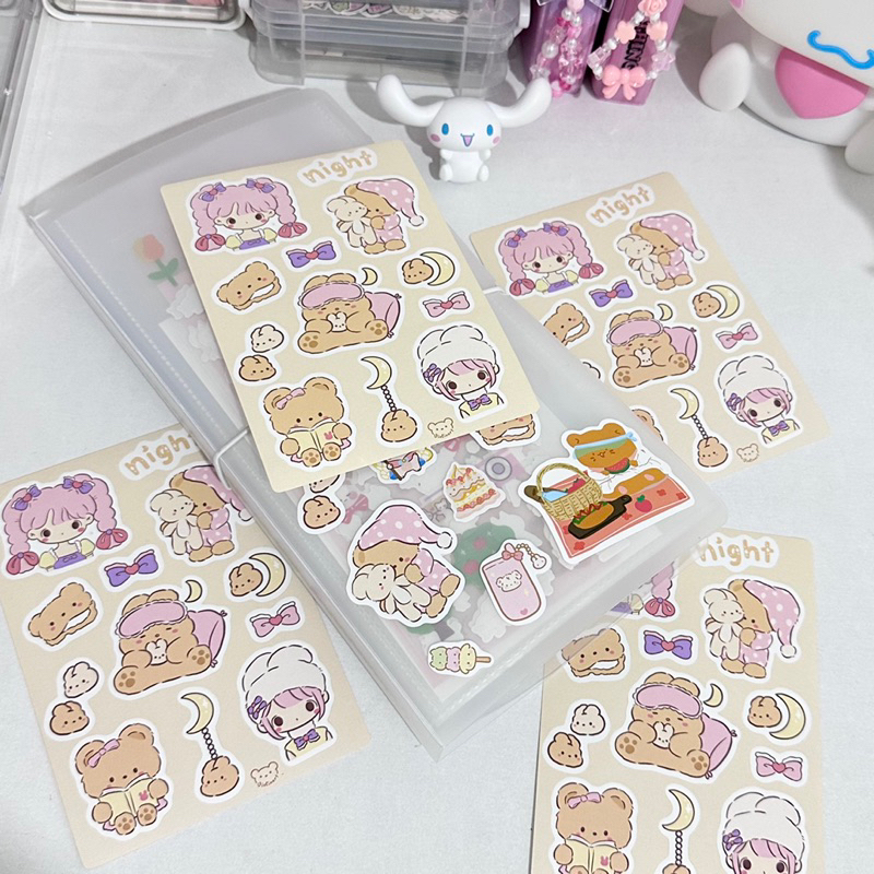 

sticker sheet cute bear girl stiker lucu dekorasi readystock