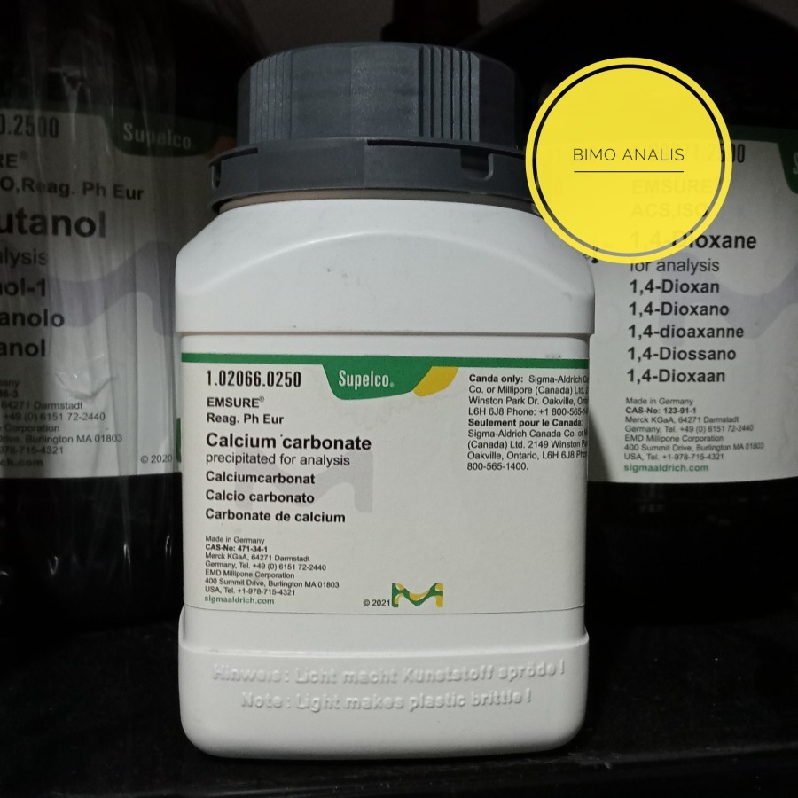 CALCIUM CARBONATE 250GR MERCK 102066 / KALSIUM KARBONAT PRO ANALIS
