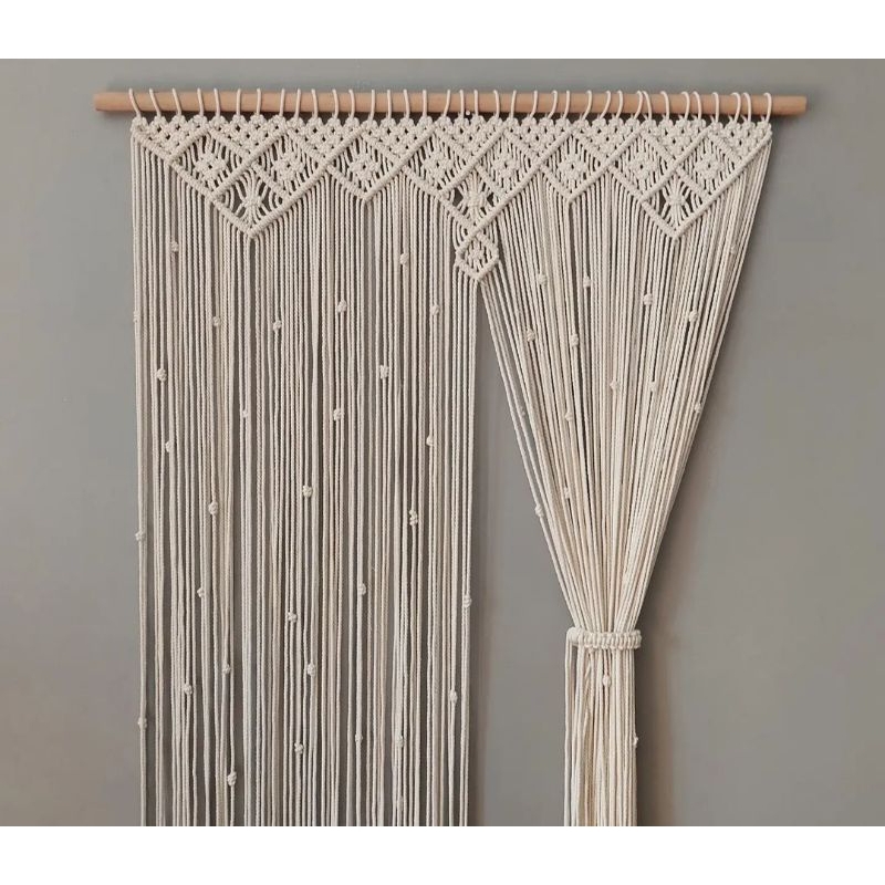 Macrame daun wall hanging/ dekorasi/tirai pintu/ macrame tirai/