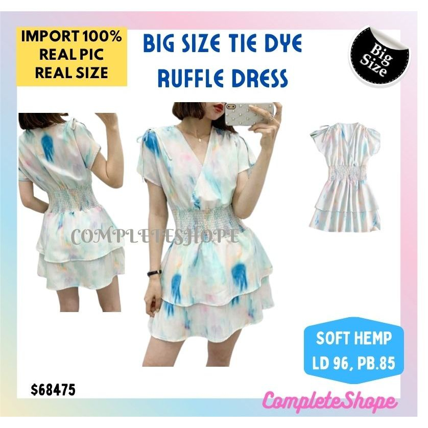 DRESS GAUN MINI PUTIH GRADASI  SPLIT SLEEVE STRETCH UNTUK WANITA ANAK PEREMPUAN REMAJA PUTRI IMPORT 