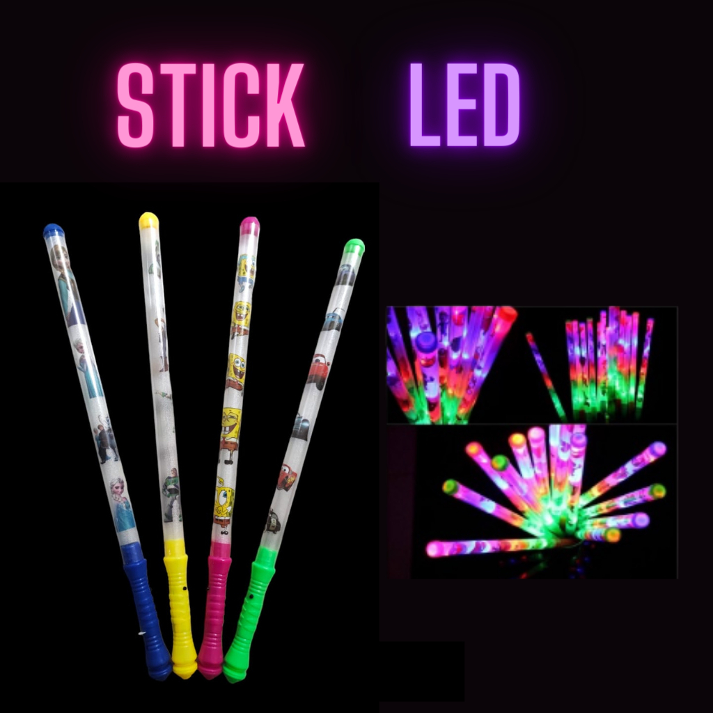 Mainan Tongkat Stik Led Karakter Kartun Mainan Anak-Anak