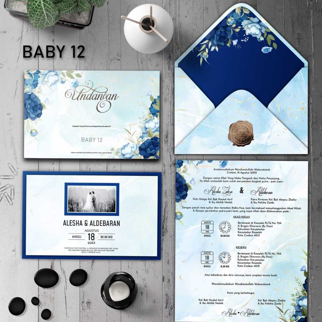 BABY 12 (Amplop + Isi) Blangko Undangan | Undangan Murah | Free File Setting