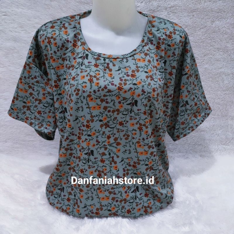 Danfaniah Fashion Kaos Atasan Wanita Ukuran Jumbo XXL Motif Bahan Foxy