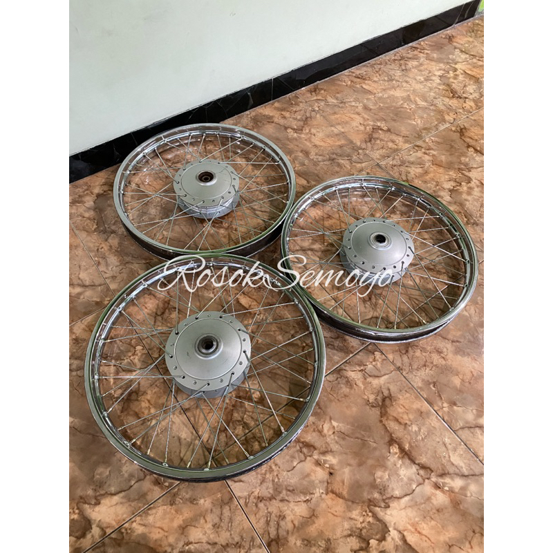 Velg set tromol depan honda grand prima legenda supra lama original bekas copotan 2nd