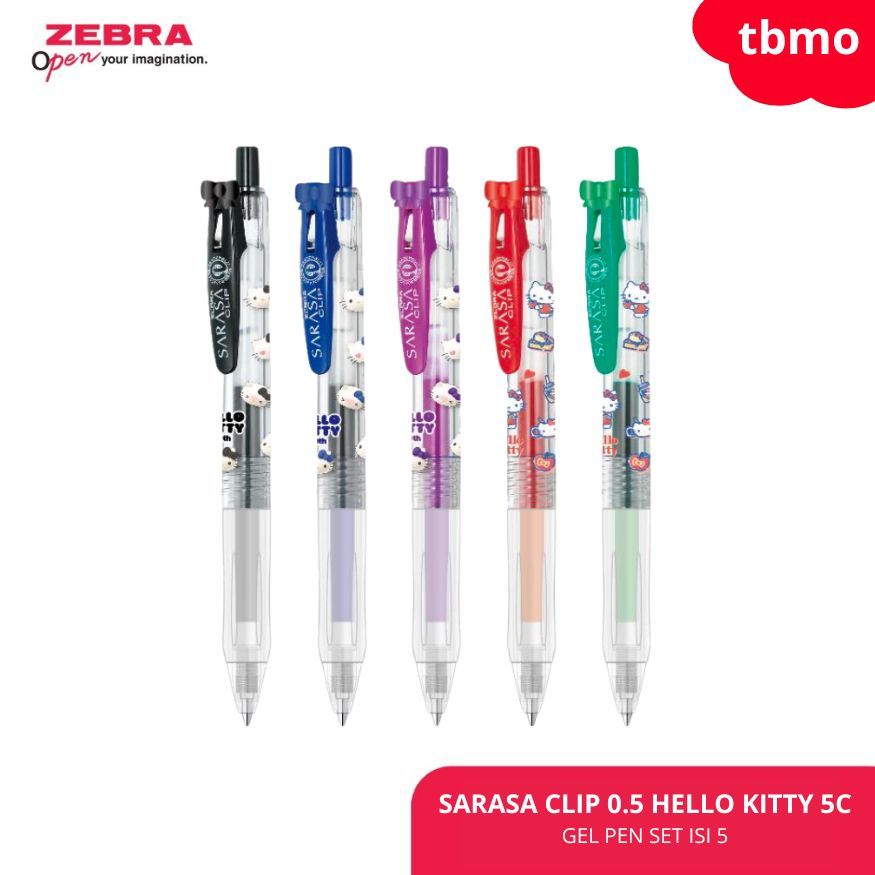 

TBMO Zebra Sarasa Pulpen Gel Hello Kitty Series 0.5mm Set isi 5- Limited Edition