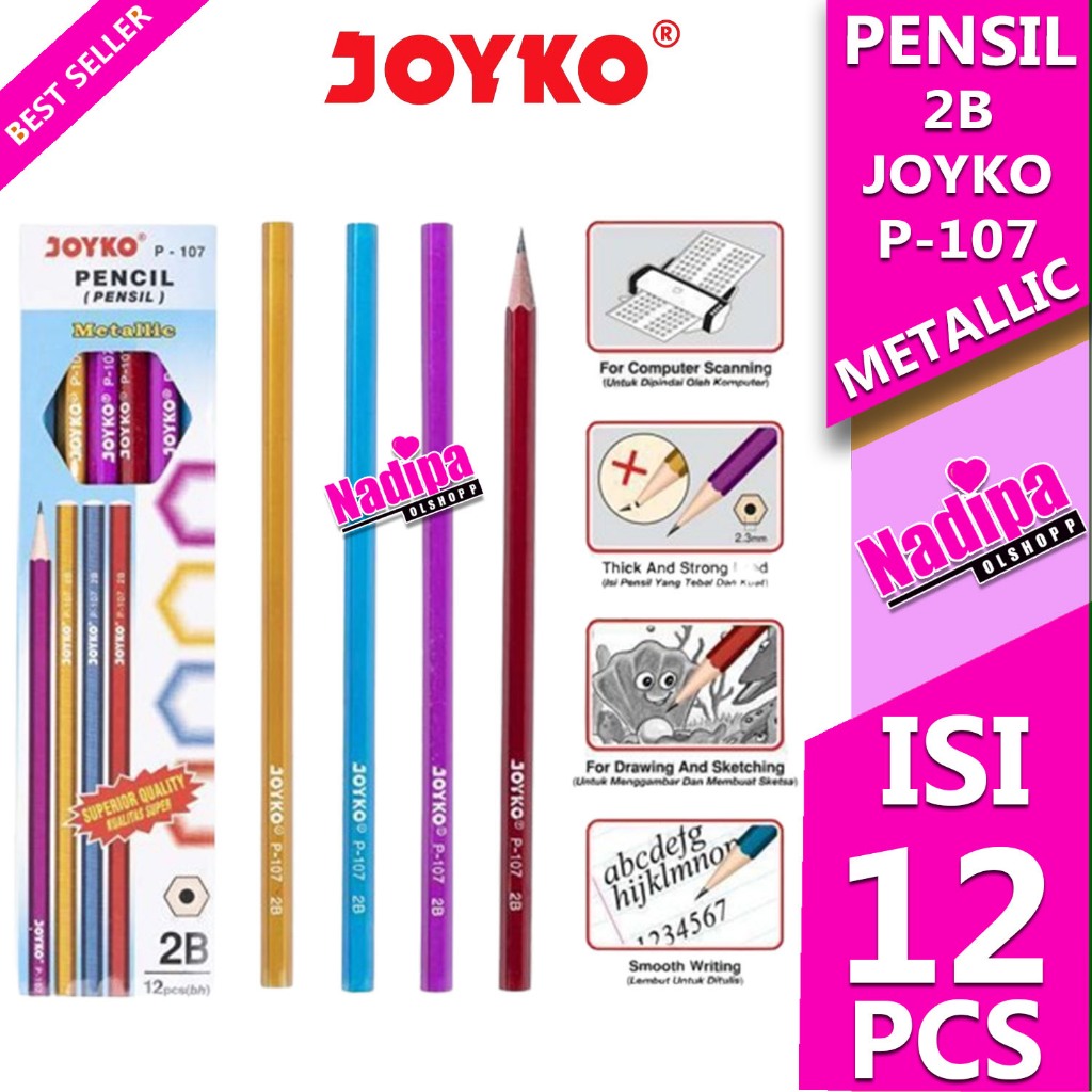 

PENSIL 2B JOYKO P-107 METALLIC 1 PAK ISI 12 PCS nadipa olshopp