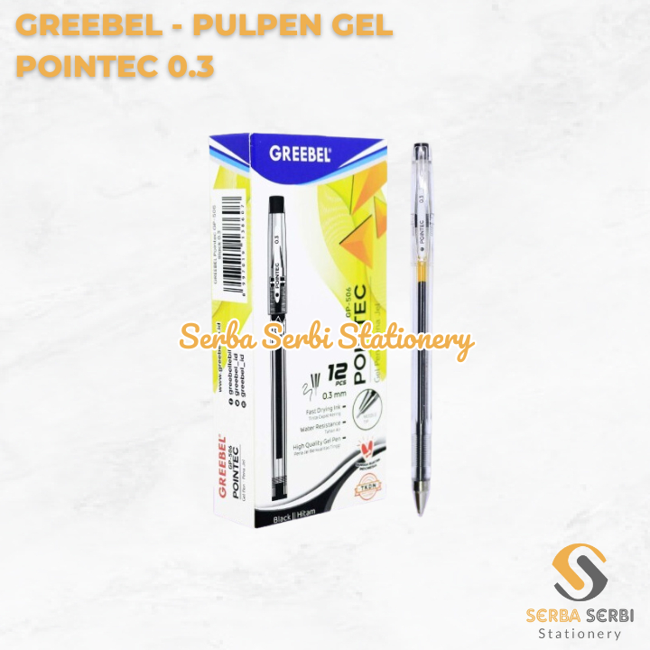 

(1 PAK ISI 12 BIJI) GREEBEL - BALLPOINT / PULPEN / BOLPEN / BOLPOIN / PEN GEL GP-506 POINTEC 0.3