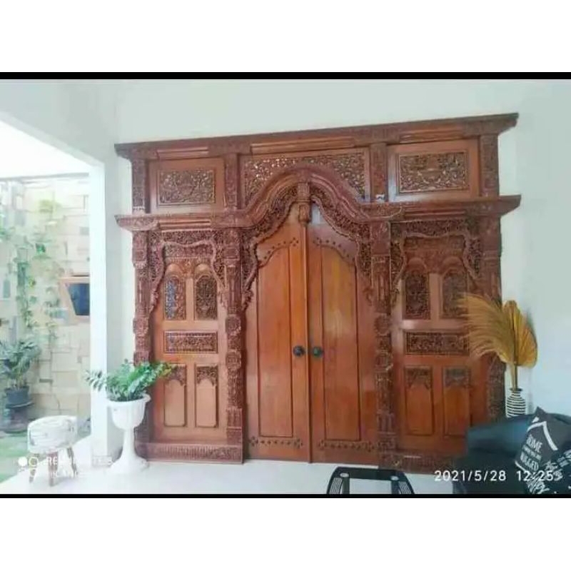 Pintu Gebyok Ukuran 350 x 270 cm, Pintu Gebyok Ukiran Khas Jepara