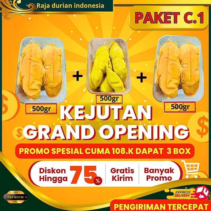 

Durian Kupas/PAKET C1/Durian kalimantan + sibolga/DURIAN KUPAS PAKET HEMAT