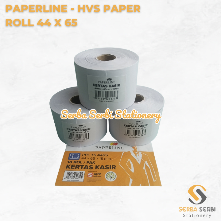 

(1 PAK ISI 10 ROL) PAPERLINE - HVS PAPER ROLL / TELSTRUK / KERTAS STRUK KASIR 44 X 65 44X65