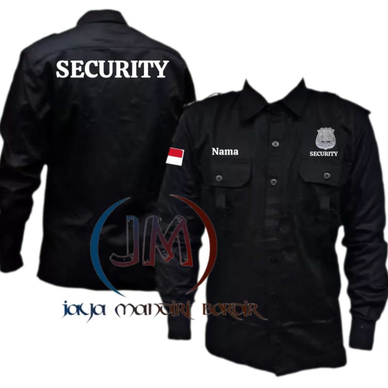 KEMEJA SECURITY BORDIR || SERAGAM PDH SECURITY BORDIR || KEMEJA PDL SATPAM BORDIR