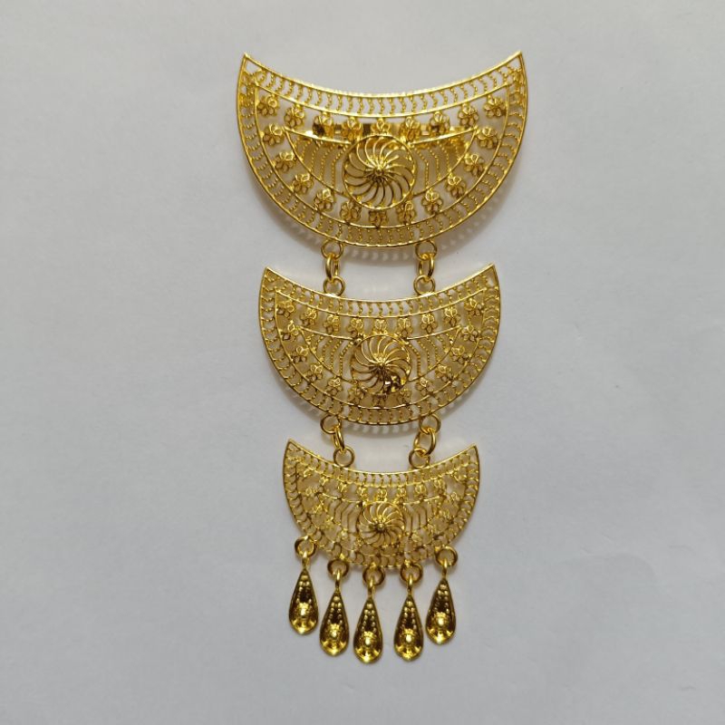 jewelry36 Kalung & Bros Pin Brooch Susun Adat Kebaya KutuBaru Kuning Putih Permata Polos Hijab Pesta