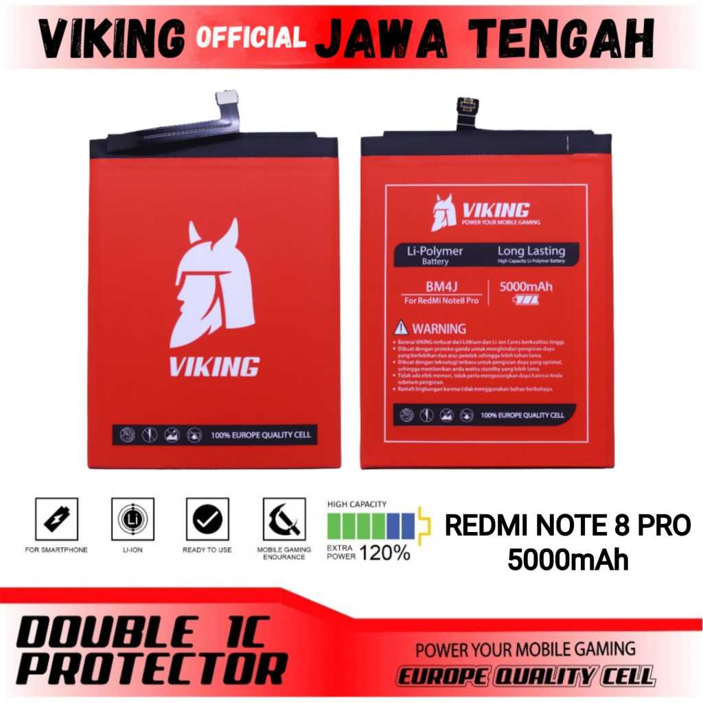 VIKING Baterai Xiaomi Redmi Note 8 Pro (BM4J) Double Power