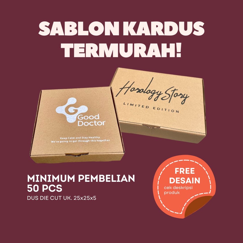 

(+SABLON) Kardus Packin g Custom Olshop Uk. 25x25x5 cm Putih / Dus Custom Packaging Online Shop / Kardus Gift Box Souvenir Wedding Aksesoris