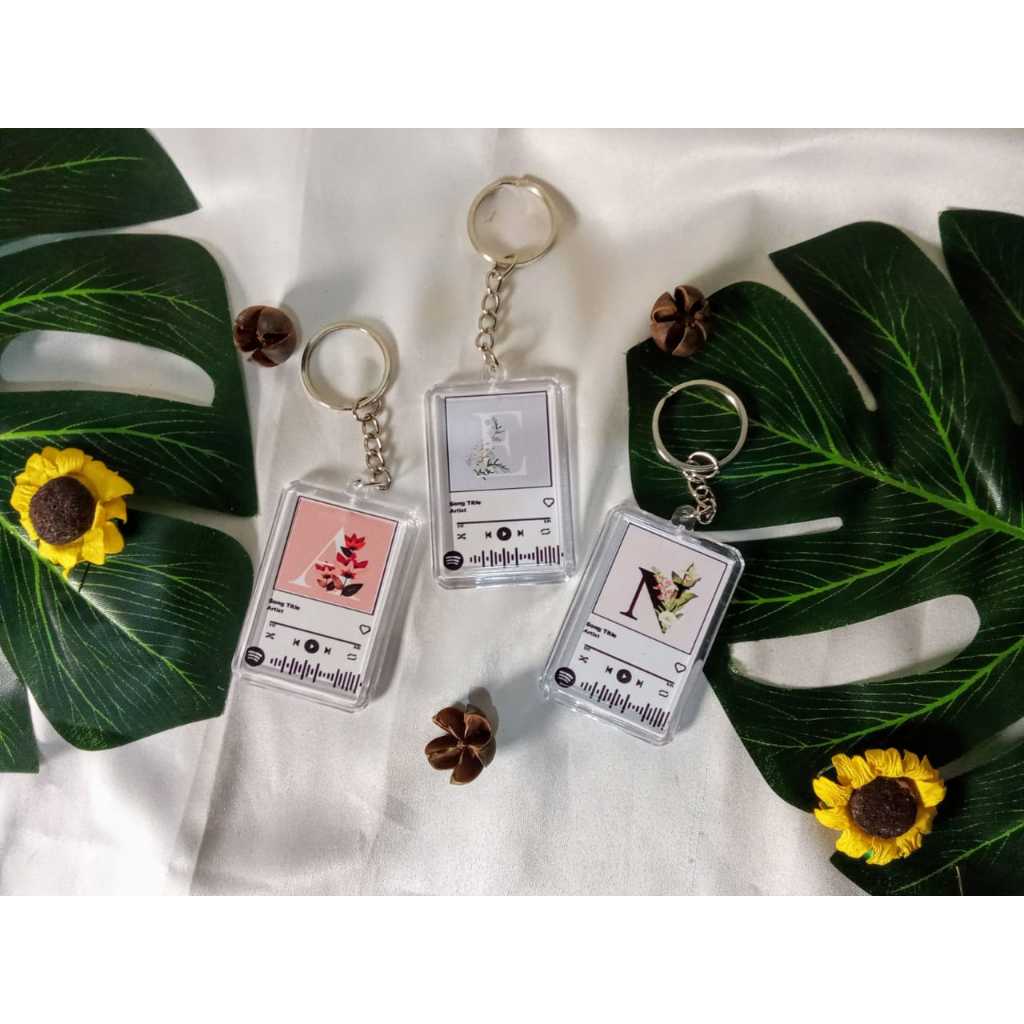 Ready proses 1 hari jadi/gantungan kunci nama aesthetic/custom huruf/gantungan kunci huruf spotify