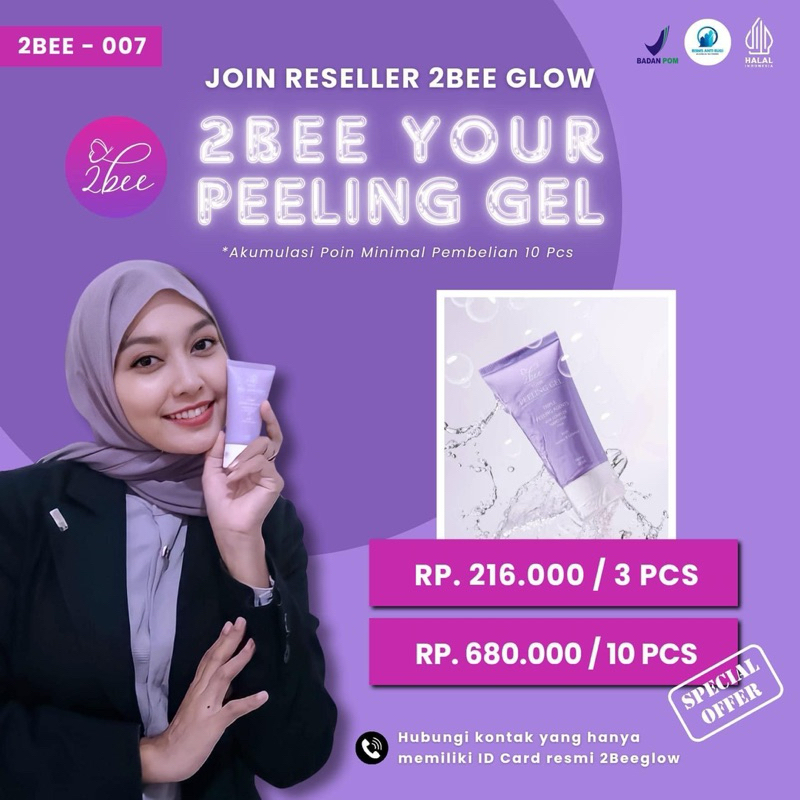 PEELING 2BEE GLOW JOIN RESELLER 3 PiCS PRODUK