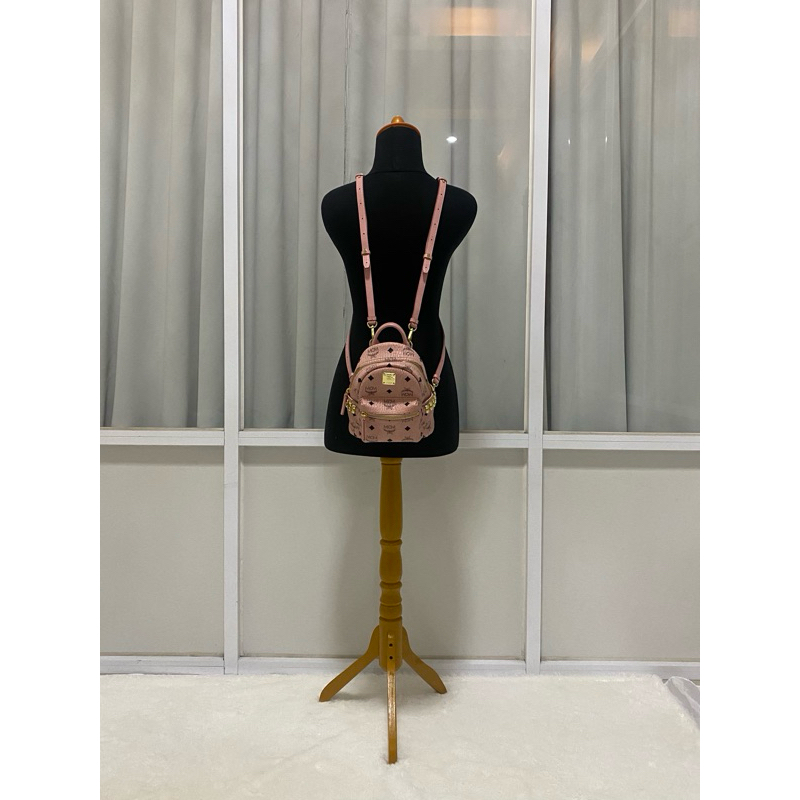 Preloved MCM Mirror Mini Bagpack Pink