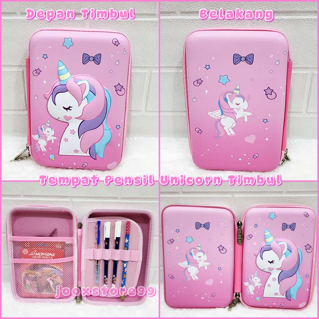 

Tempat Pensil Timbul 3D Motif Unicorn Astronot Dino Frozen Kotak Pensil Anak Sekolah Timbul 2sisi