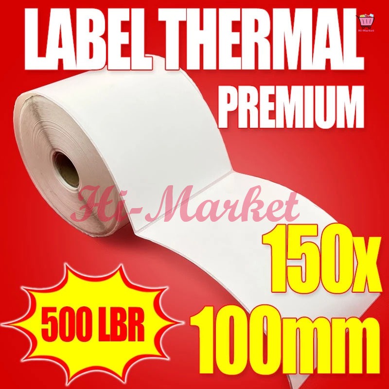 

Label Printer Thermal Roll/Bulat - Label Thermal 100x150mm ukuran A6 isi 500lembar - Label Thermal Lipat 4x6