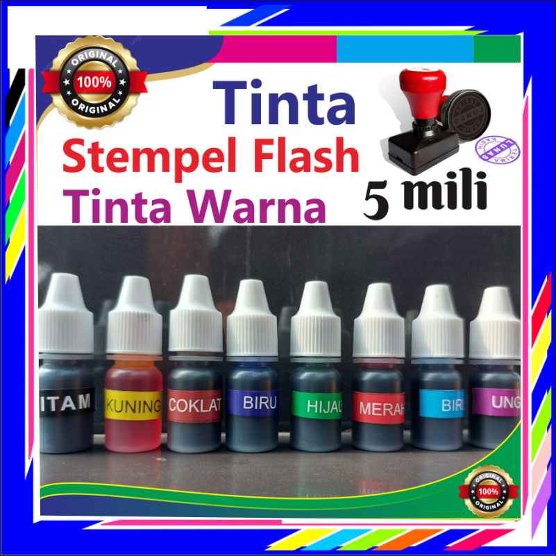 

TINTA STEMPEL ISI ULANG FLASH WARNA REFFIL 5 ML | 5CC