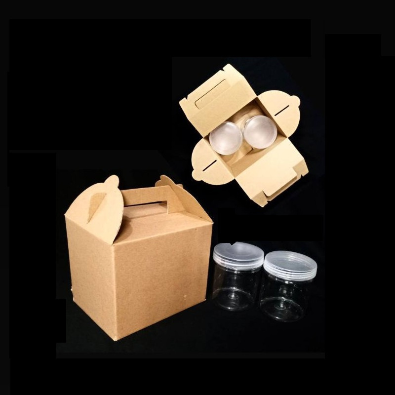 

(5 pcs) kardus tenteng toples 500 gram dus jinjing toples tabung 500 gram isi 2 box kue kering hampers 18x14x15 cm