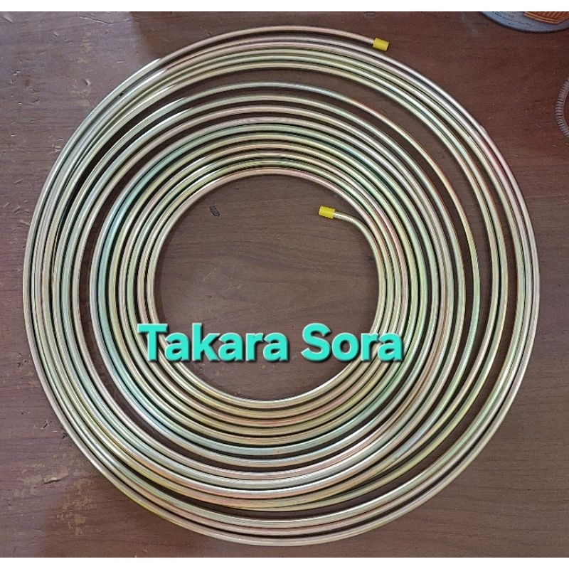 SATU METER LEDENG PIPA BESI / SELANG REM BESI / SELANG BESI UNIVERSAL  CANTER / FUSO / HINO / MOBIL 