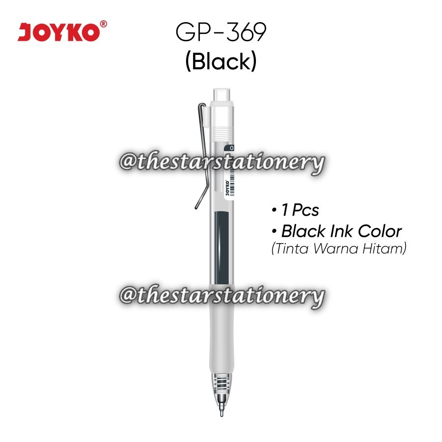 

(1 Biji) GROSIR Bolpen Joyko GP-369 Metaru 0.5 Gel Pen Hitam / Gel Pen Joyko GP369 Metaru 0.5 mm / Joyko GP 369