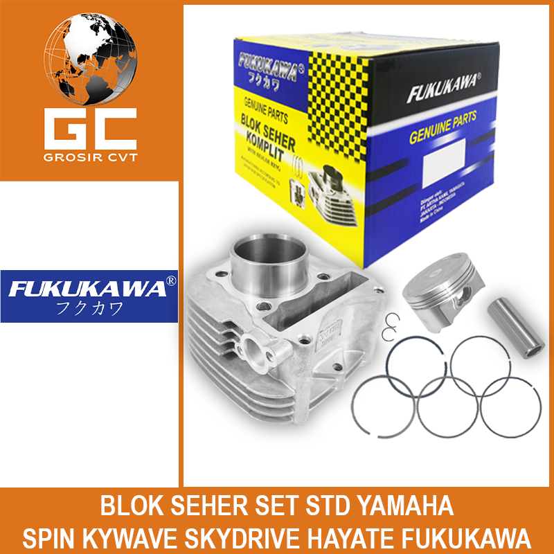 Blok Seher mesin SET Suzuki Spin Skywave Skydrive Hayate 125 Fukukawa