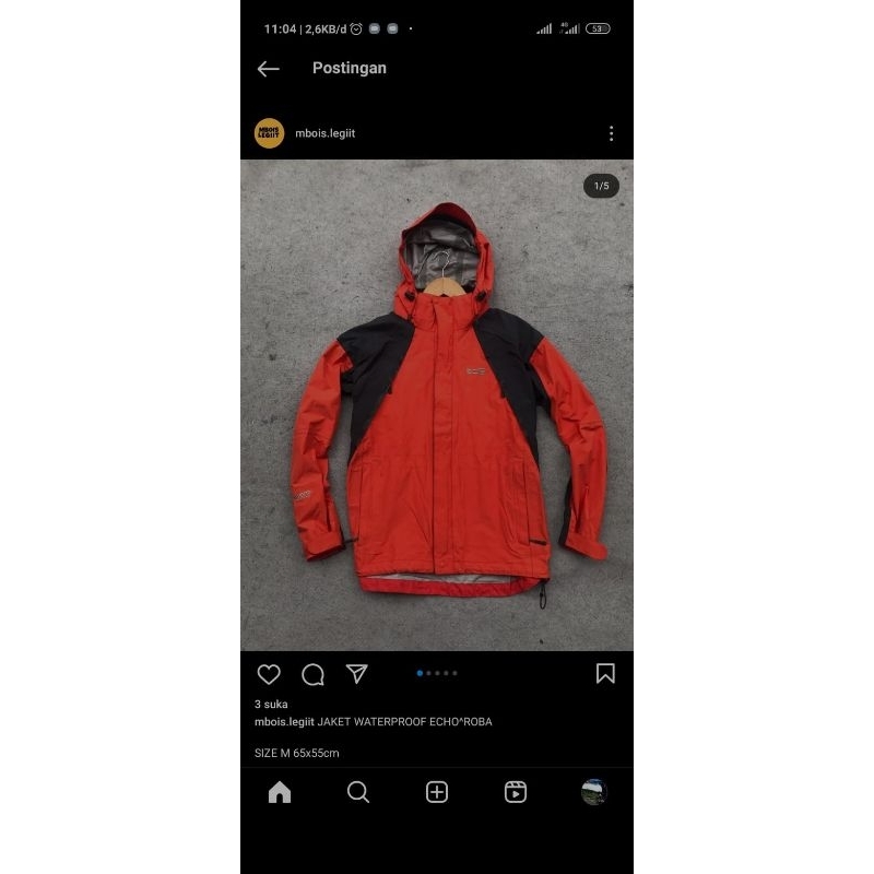 jaket waterproof echoroba