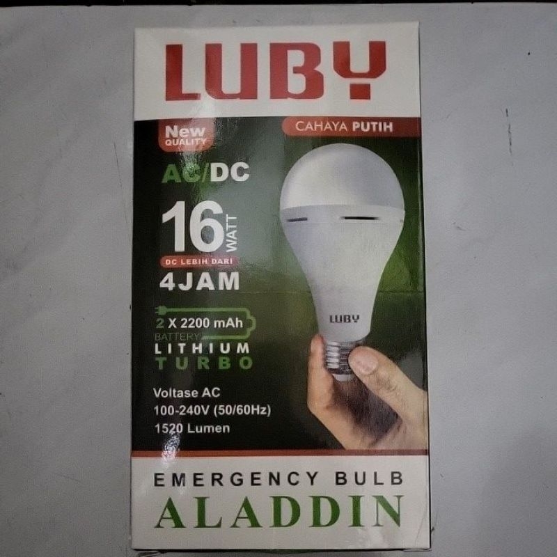 Lampu LED Emergency Luby Aladdin 16 Watt / Lampu AC DC