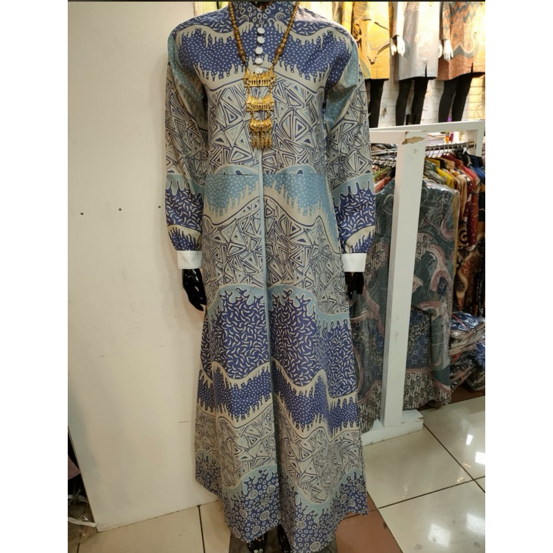 Gamis batik muslim bahan katun lapisan furing trikode dan polosan katun toyobo jaitan exclusive tham
