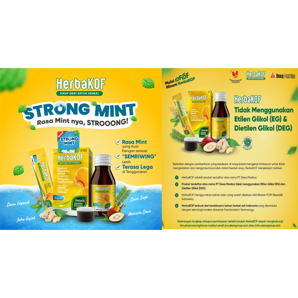 Herbakof Sirup / Herbakof Strong Mint / Herbakof Tablet / Herbakof Stickpack / Obat Batuk Herbal