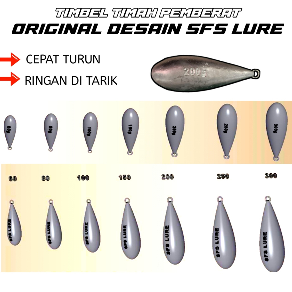 Timah dasaran 300g 250g 200g 150g 100g 80g 60gram timah pemberat pancing bandul pancing timah mandas