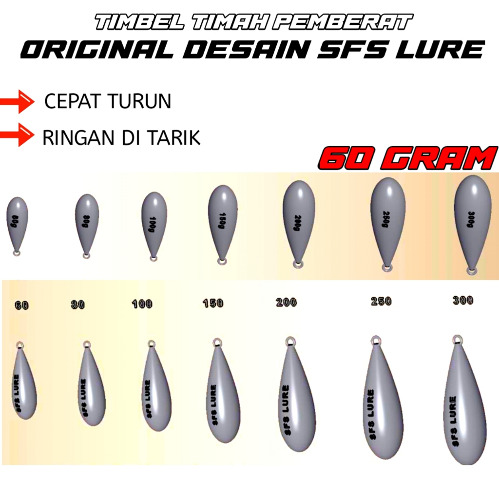 Timah andem 60gram timah dasaran pemberat pancing umpan pancing bandul pancing pemberat umpan pancin
