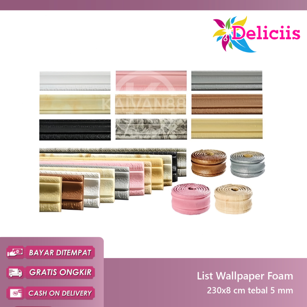 List Wallpaper Foam List Border 230x8cm tebal 5mm