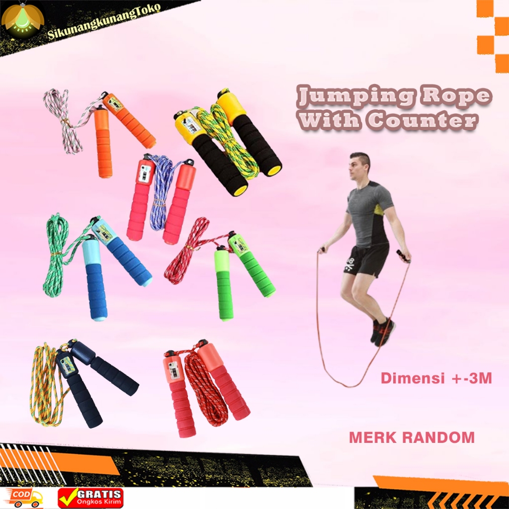 (SKN) Lompat Tali Skipping Jumping Rope Skiping Jump Rope Colorful soft handle with counter